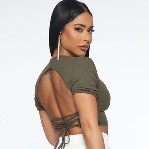 Fashion Nova backless crop top